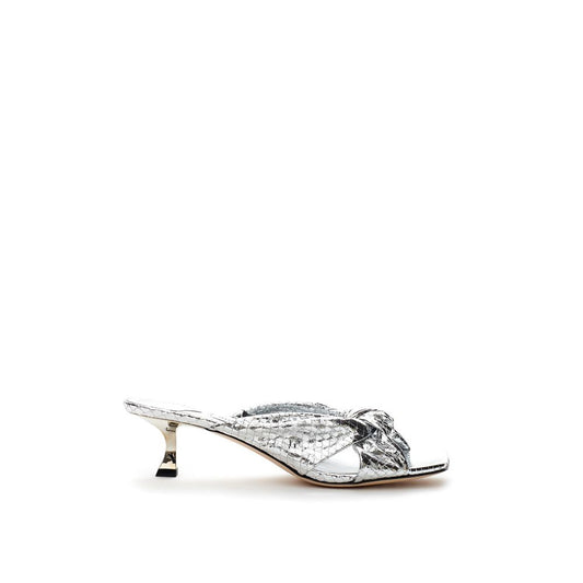 Elegant Silver Leather Sandals