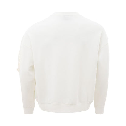 Elegant White Cotton Men's Sweater