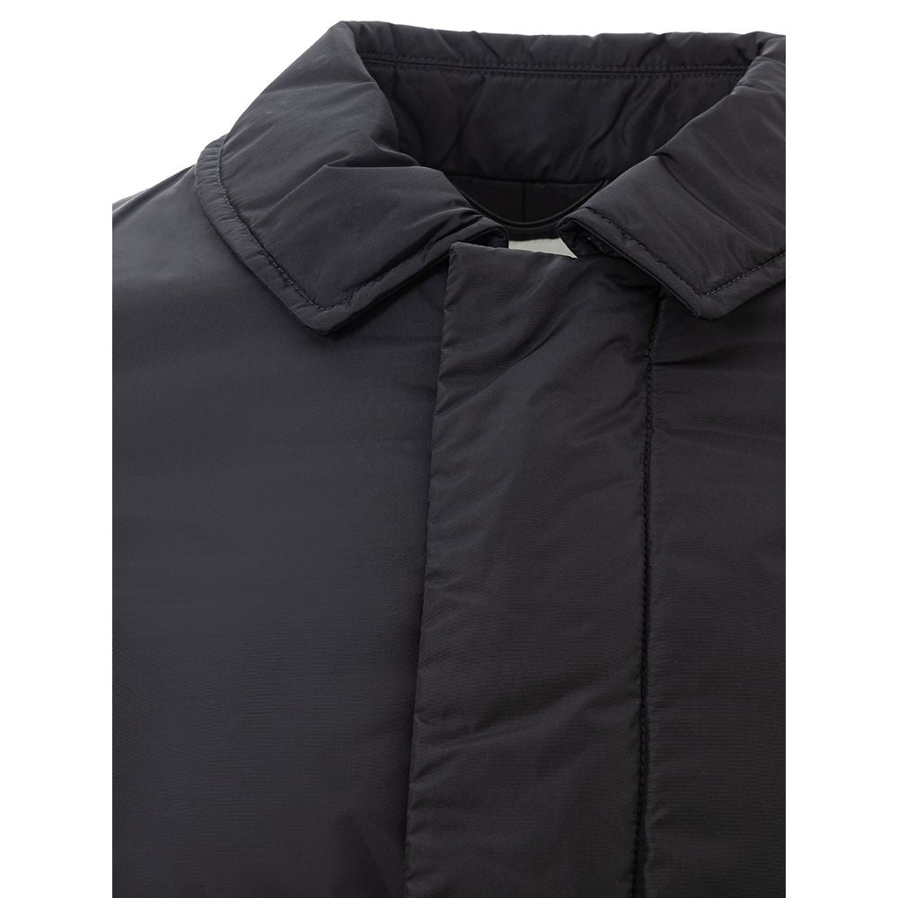 Sleek Black Polyamide Men's Jacket