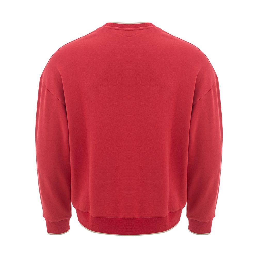 Chic Red Cotton Sweater for Men