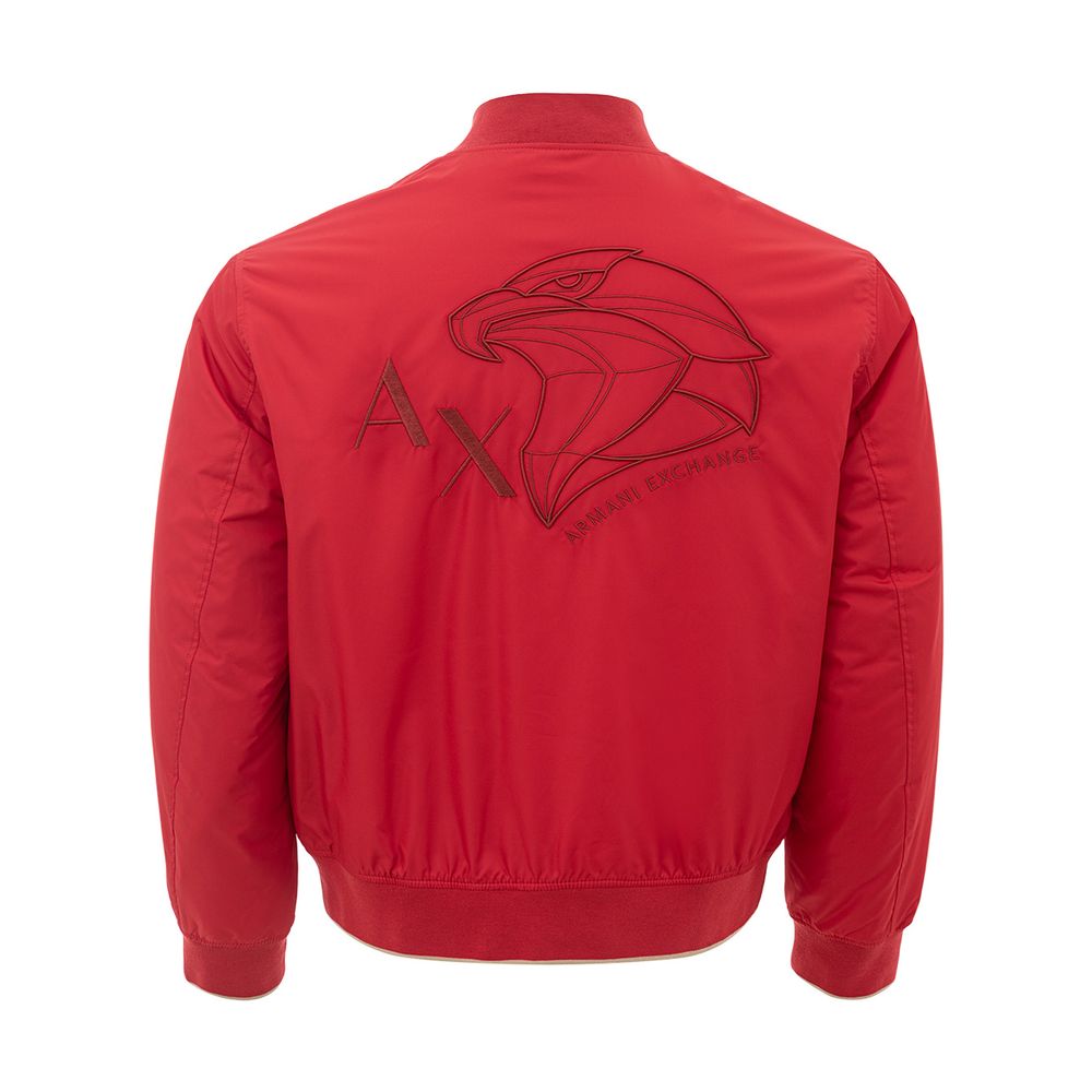 Vibrant Red Polyester Jacket for Men