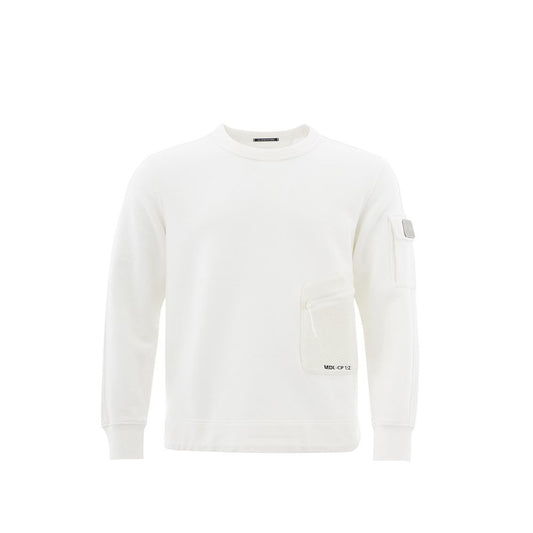 Elevated White Cotton Sweater for Men