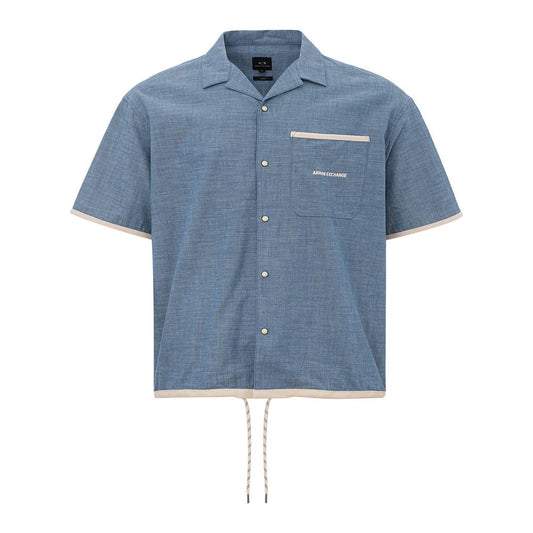 Elegant Light Blue Men's Cotton Shirt