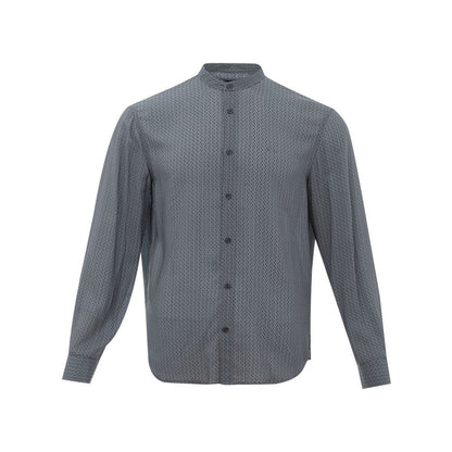 Sleek Black Viscose Shirt for Men