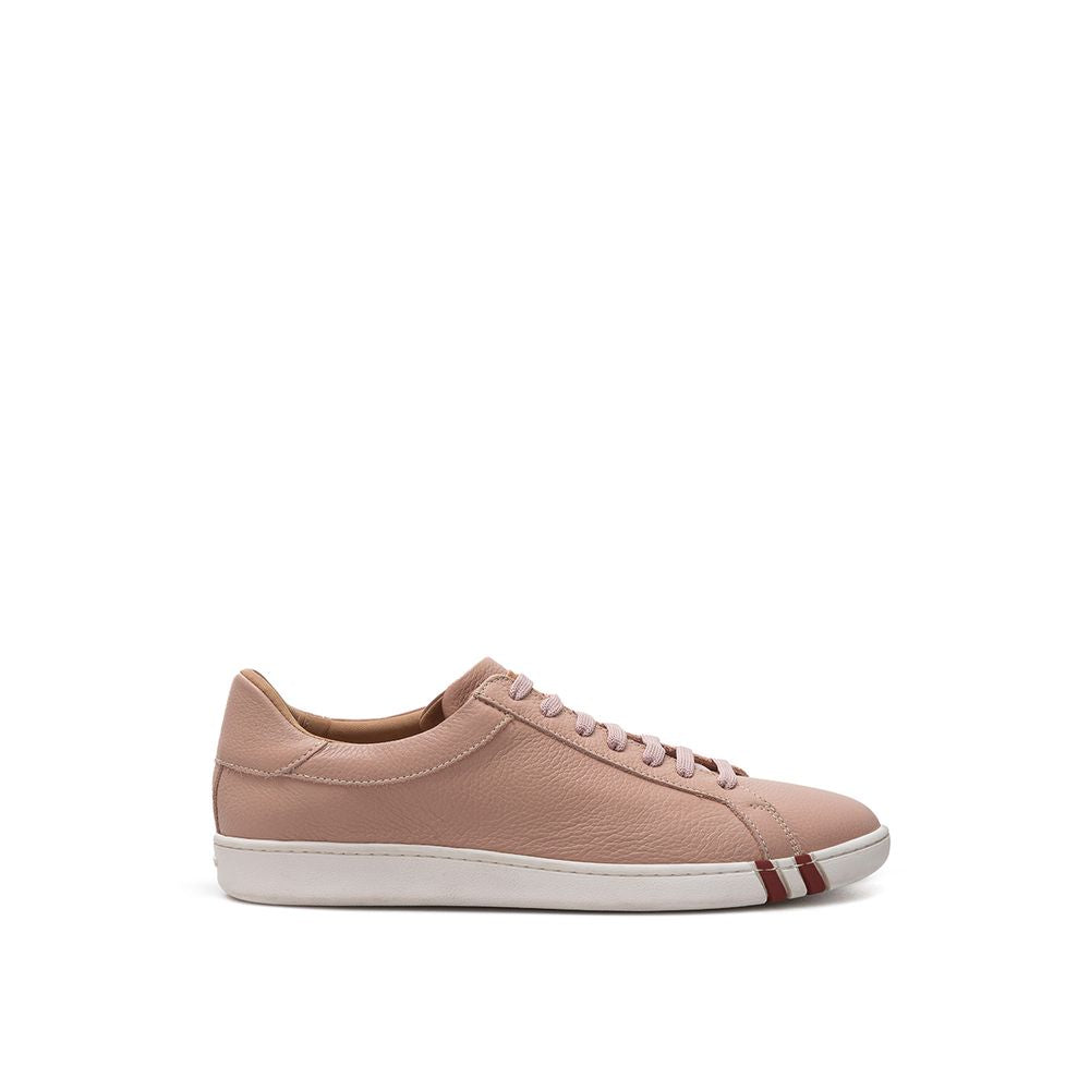 Elegant Pink Leather Sneakers