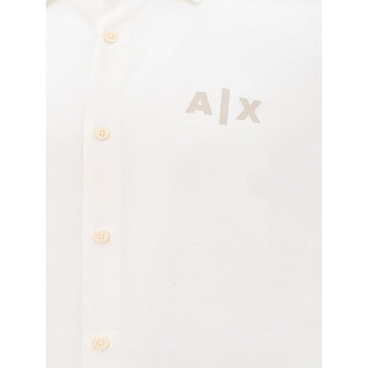 Elegant White Viscose Shirt for Men