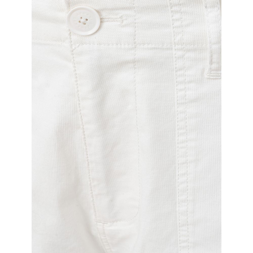 Elegant White Cotton Shorts for Men