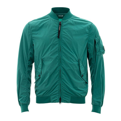 Chic Green Polyamide Men's Jacket