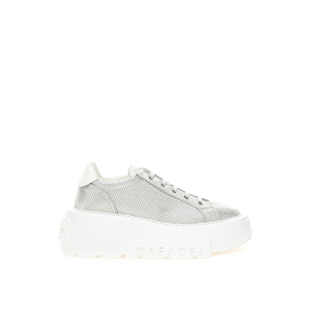 Silver Leather Sneaker