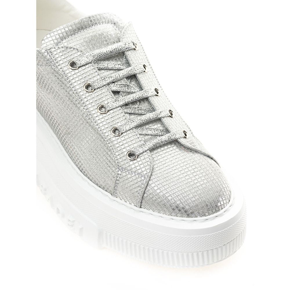 Silver Leather Sneaker