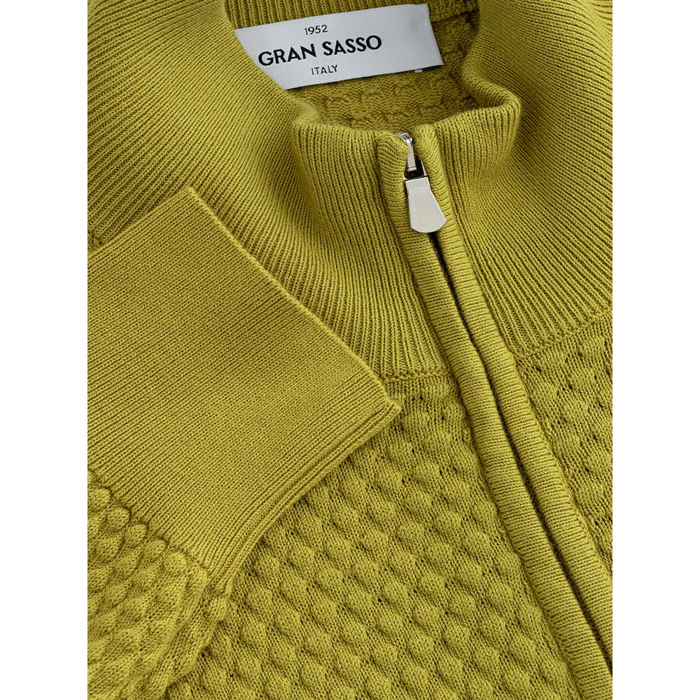 Elegant Yellow Cotton Cardigan for Men