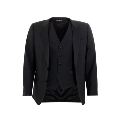 Elegant Black Wool Men's Suit