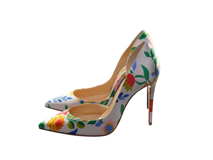 Iriza 100 Floral Crepe Satin High Heel Pumps