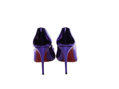 Hot Chick 100 Purple Mirrored Patent Leather High Heel Pumps