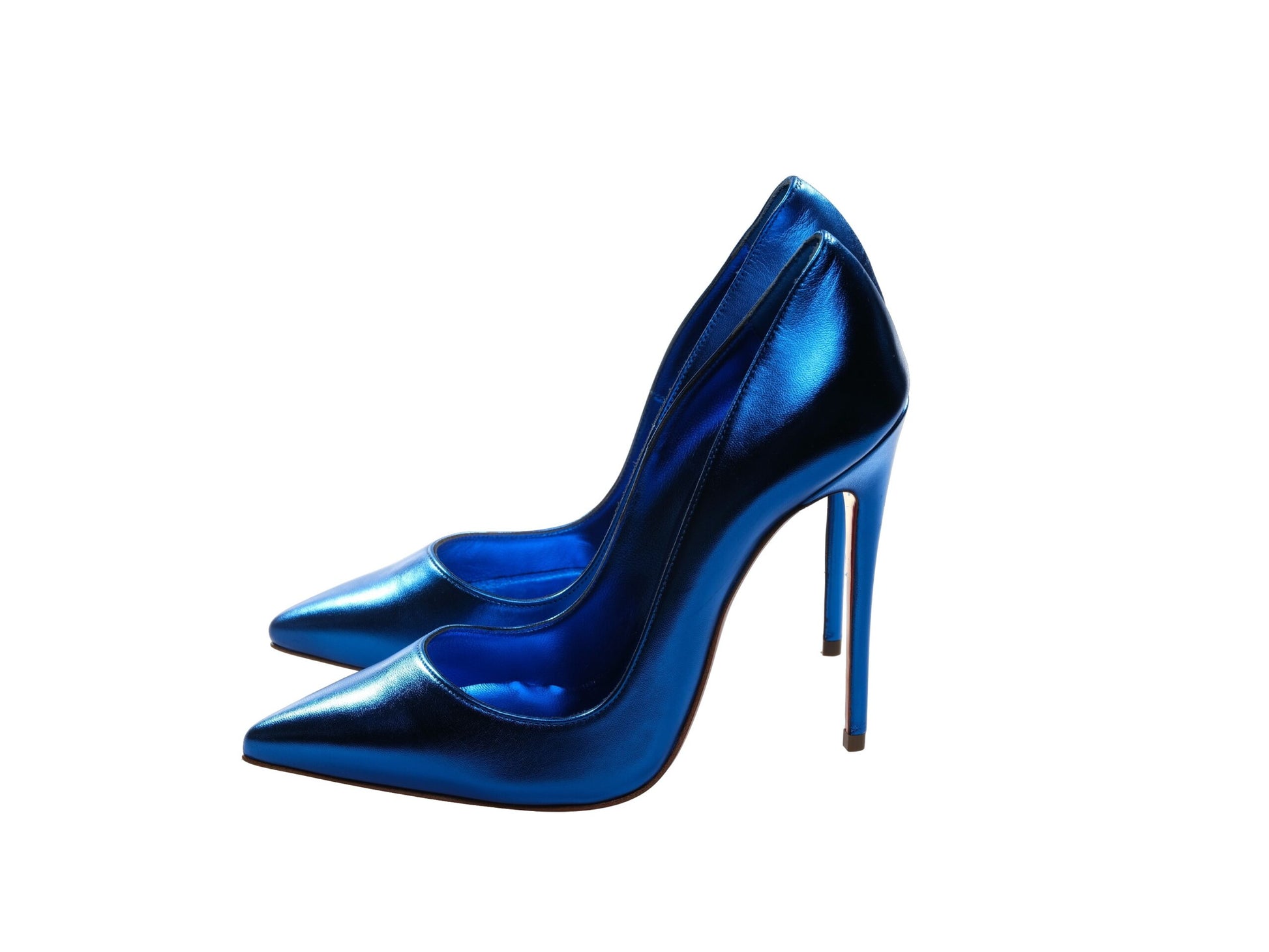 So Kate Blue Laminated Leather High Heel Pumps