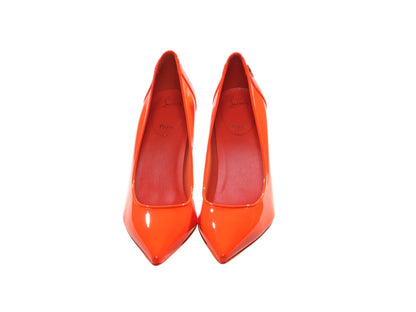 Sporty Kate Orange Patent Leather High Heel Pumps