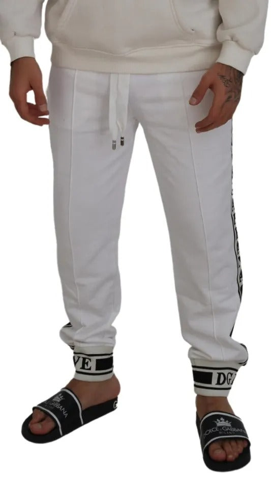 White Logo Jogger Jogging Cotton Pants