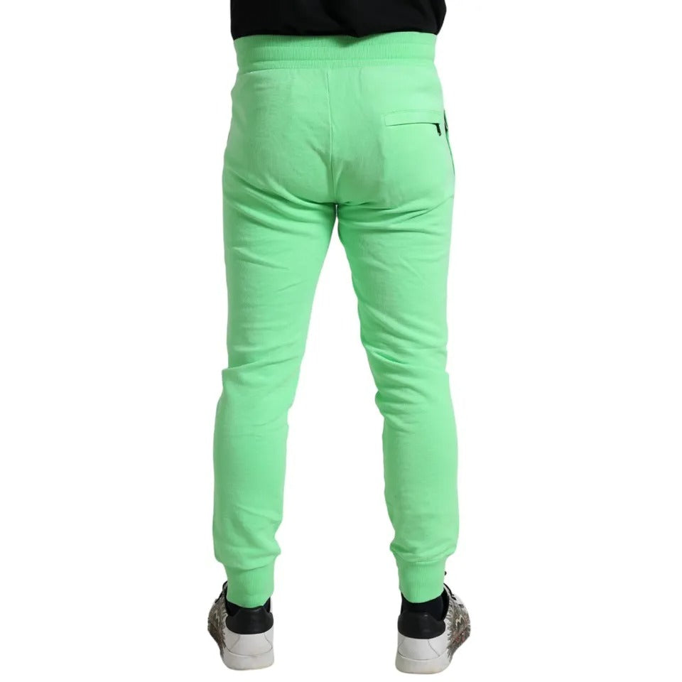 Neon Green Cotton Stretch Jogger Sweatpants Pants