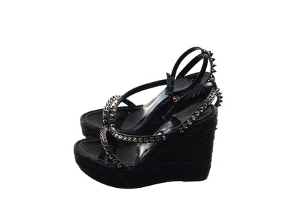 Malfadina Zeppa 120 Black Studded Sandal Wedges