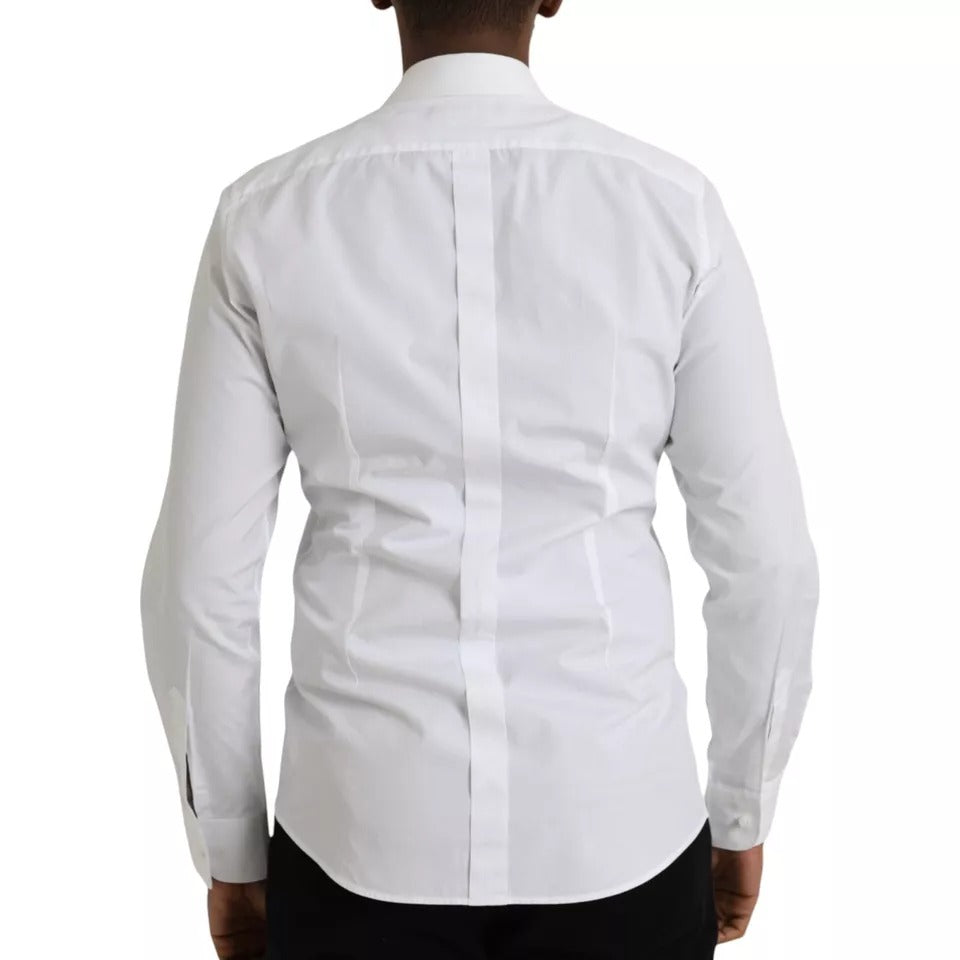 White Bib Cotton Poplin Formal GOLD Shirt