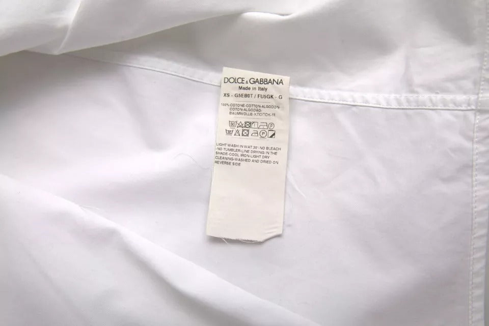 White Bib Cotton Poplin Formal GOLD Shirt