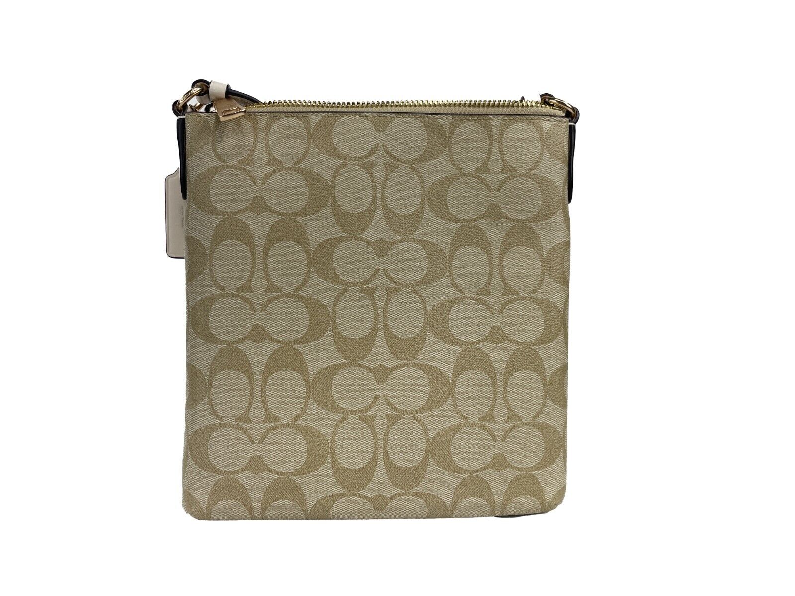 Rowan Mini Crossgrain Leather File Crossbody Bag Light Khaki Chalk CF340