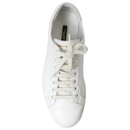 White Leather Lace Up Sneakers Saint Tropez Shoes