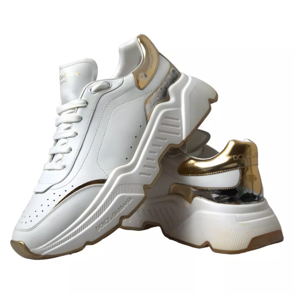 White Gold Leather Sport DAYMASTER Sneakers Shoes