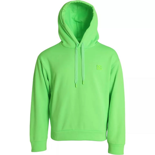 Neon Green Logo Pullover Hooded Sweatshirt Sweater