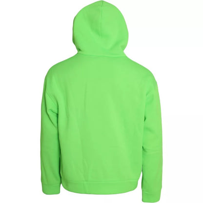 Neon Green Logo Pullover Hooded Sweatshirt Sweater