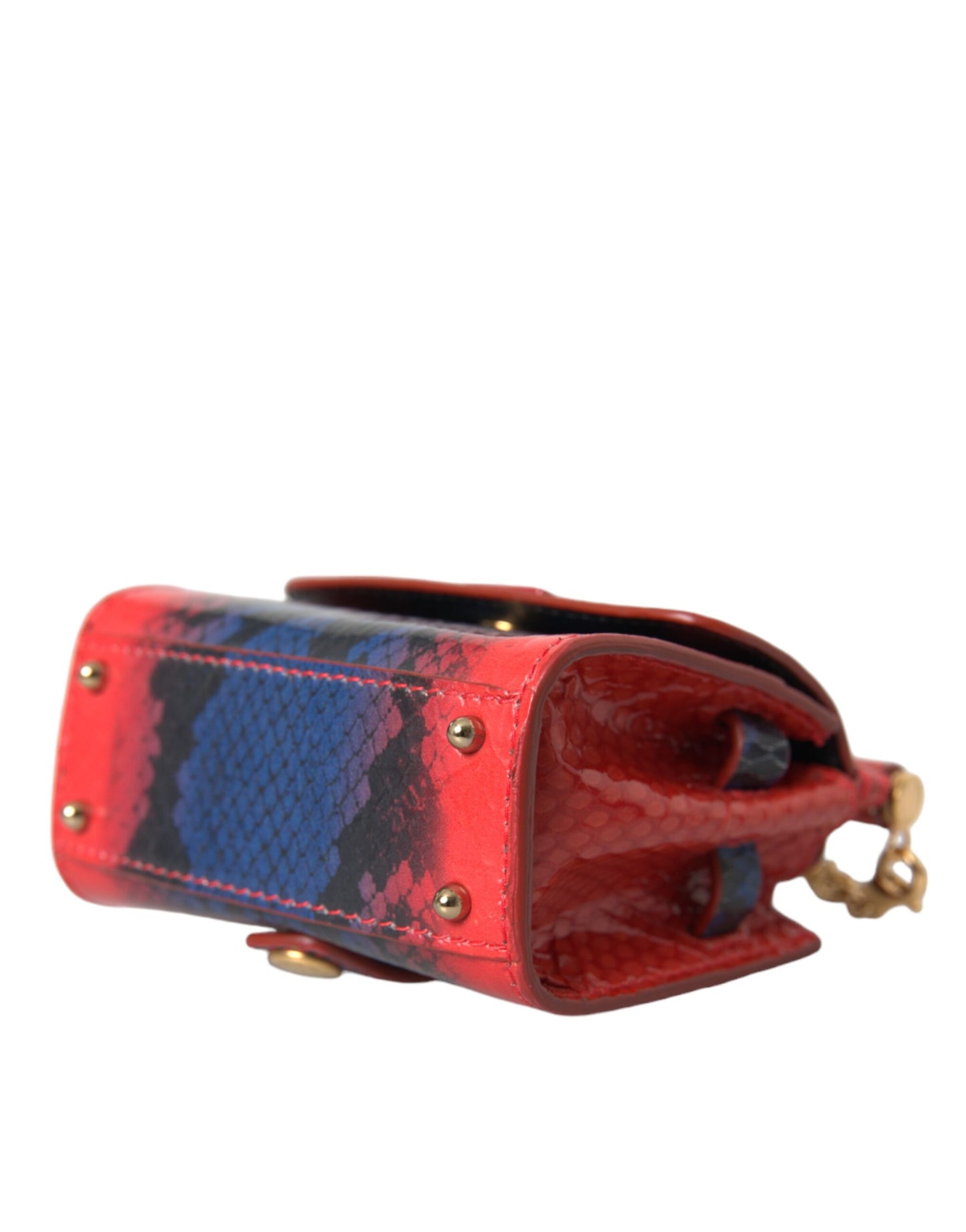 Red Blue Exotic Leather SICILY Microbag Crossbody Bag