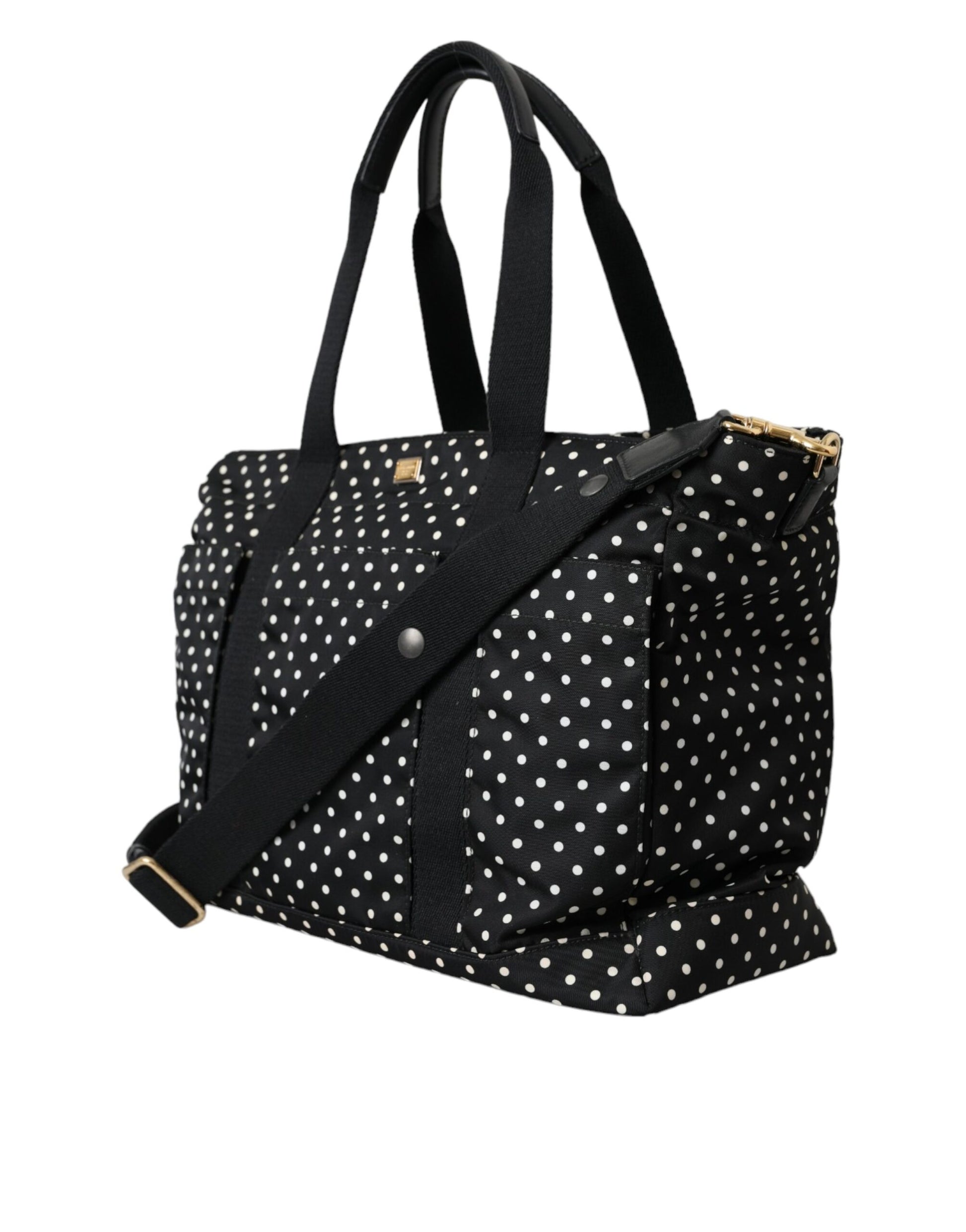 Black Polka Dot Changing Mat Baby Duffle Bag