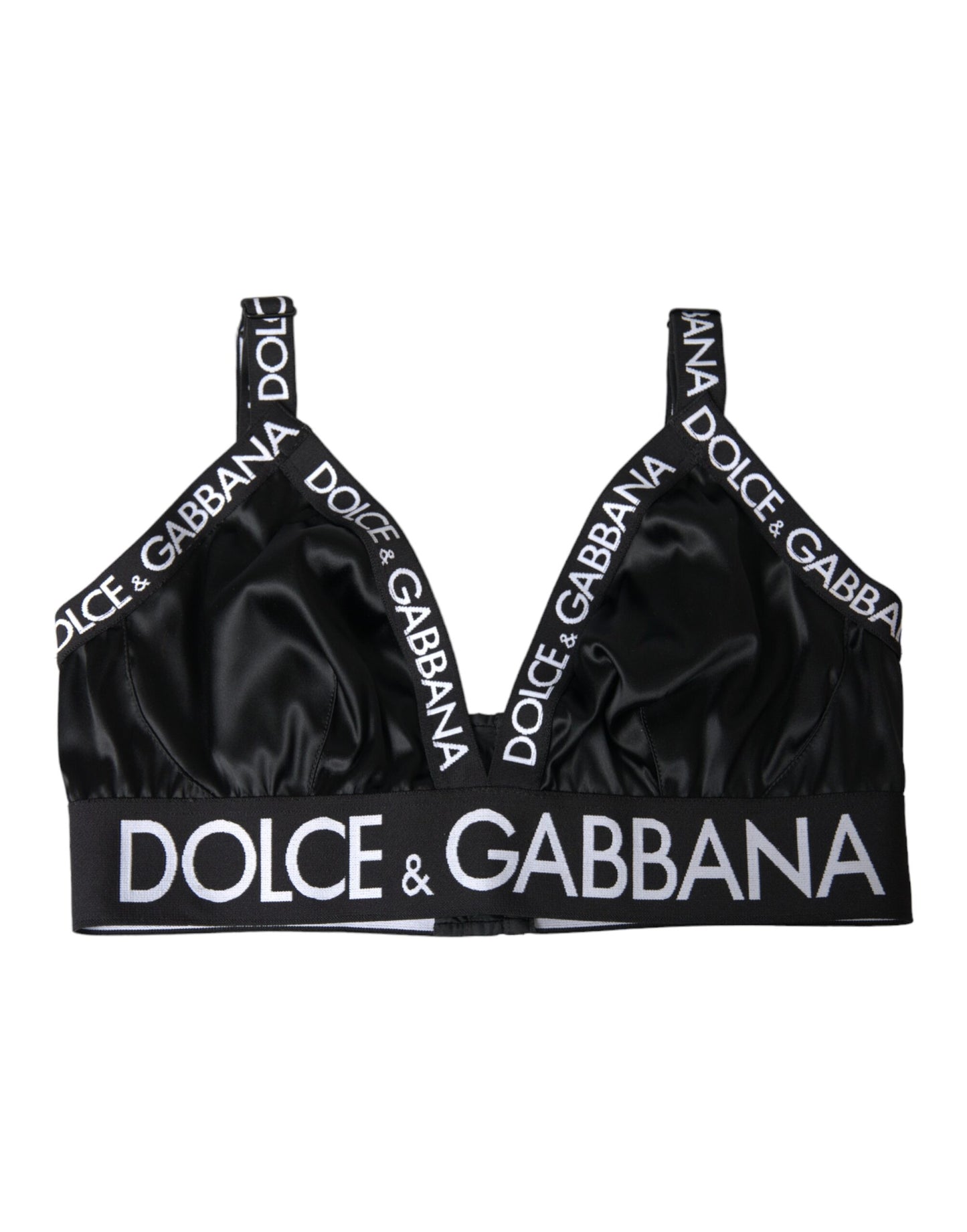 Black White Logo Print Sports Women Bra Underwear