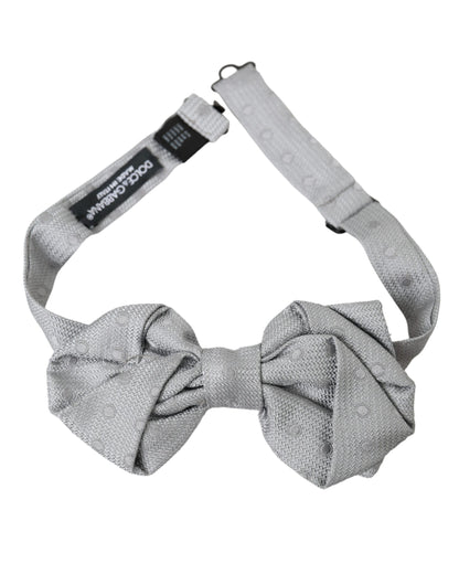 Gray Silk Adjustable Neck Men Bow Tie