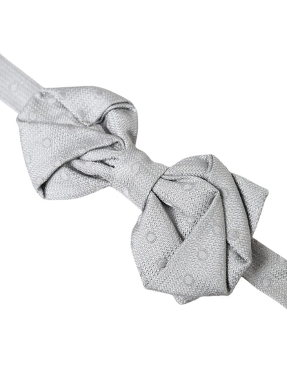 Gray Silk Adjustable Neck Men Bow Tie