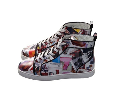 Louis Orlato Flat Leather Printed High Top Sneakers