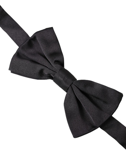 Black Silk Adjustable Neck Men Bow Tie