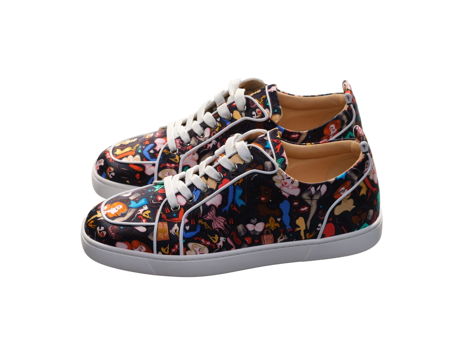 Rantulow Orlato Flat Crepe Satin Multicolour Limited Edition Dr Bored Print Sneakers