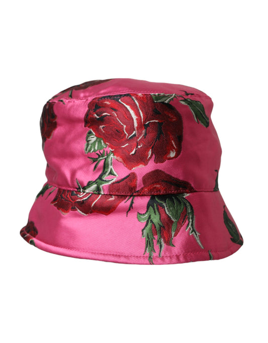 Pink Floral Cap Cotton Bucket Hat Men