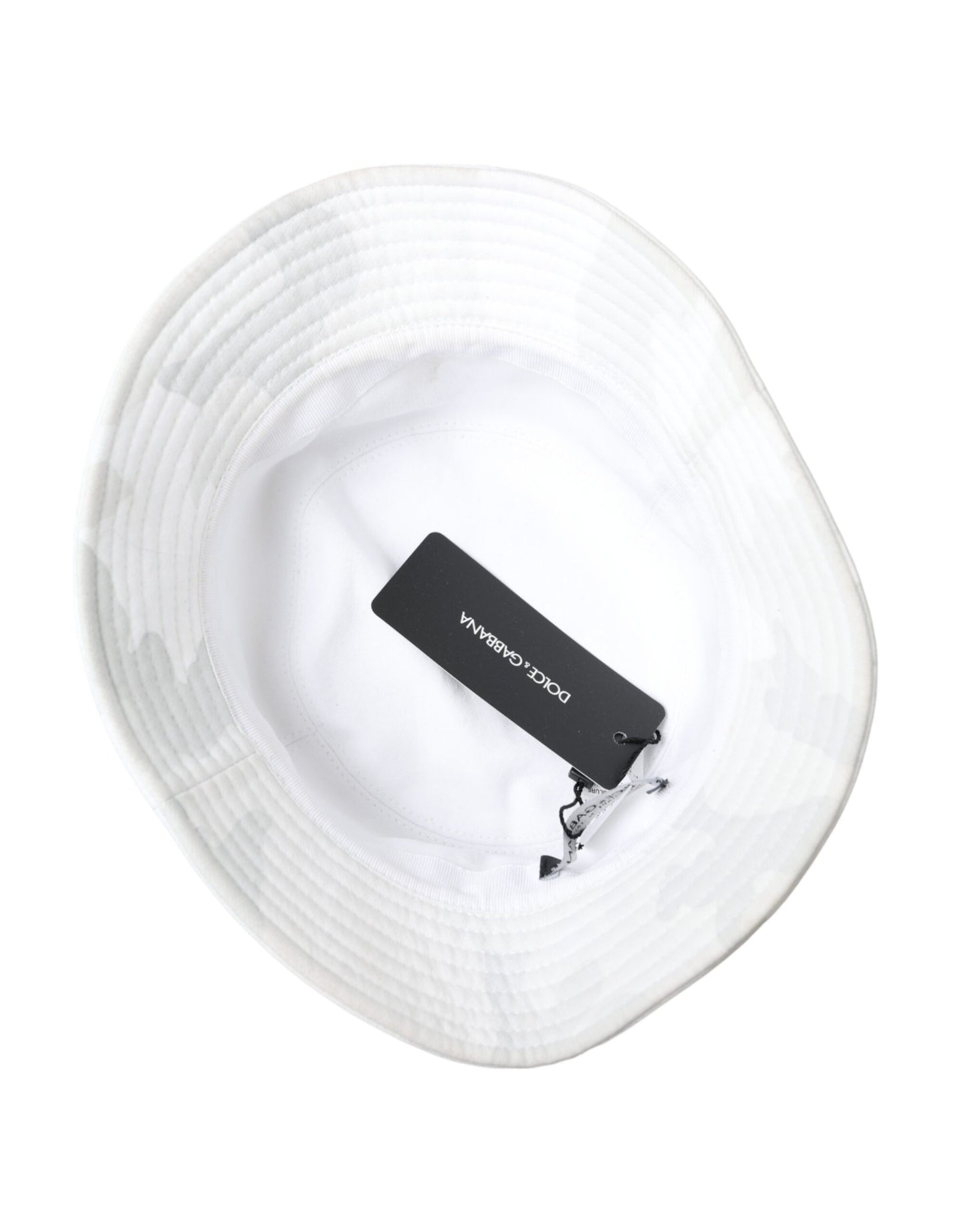 White Camouflage Cotton Bucket Hat Men