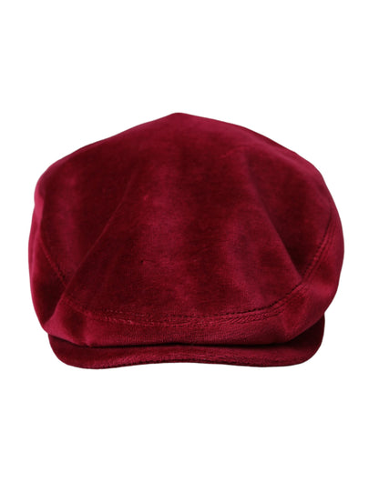 Maroon Velvet Cotton Newsboy Hat Men