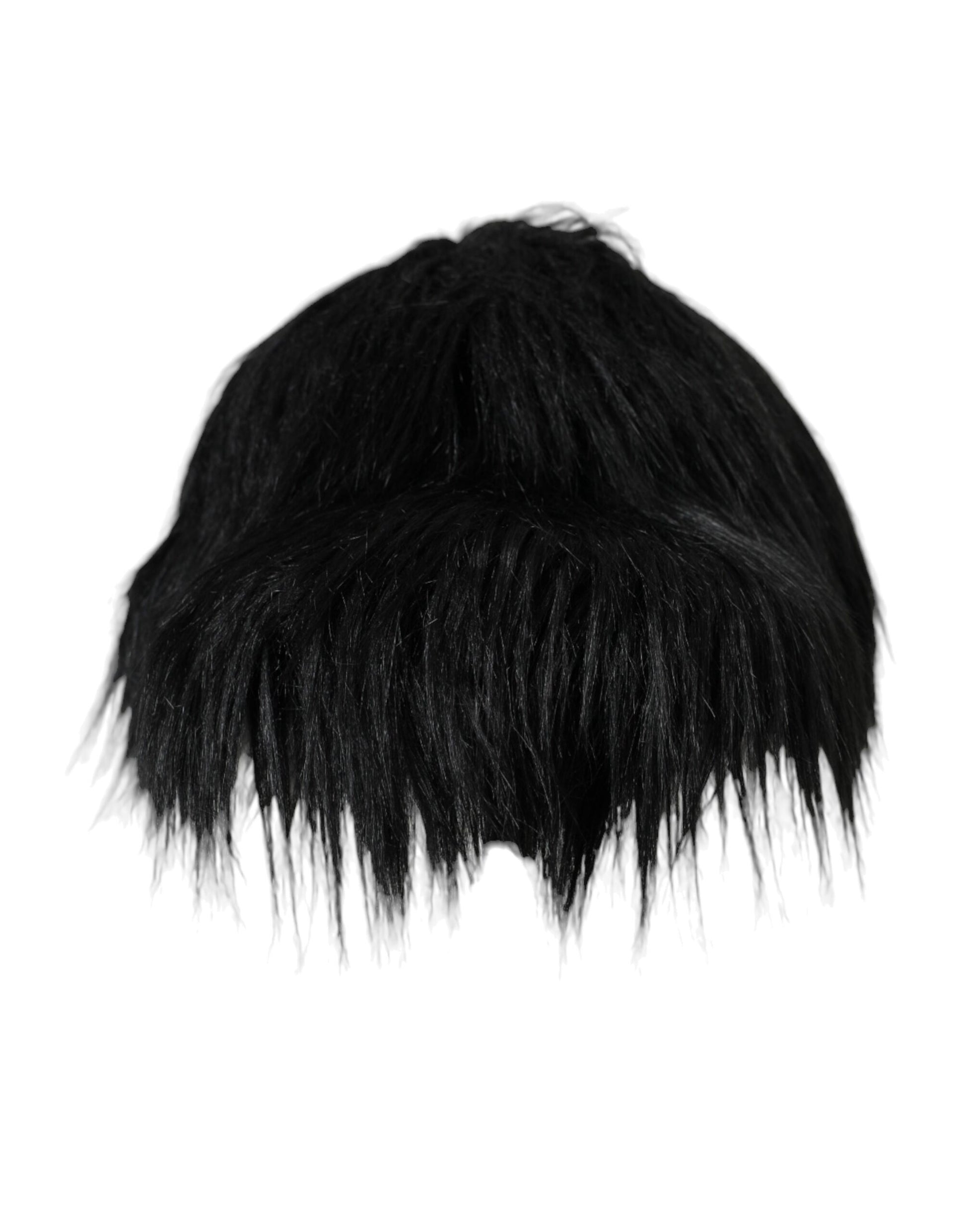 Black Faux Fur Cap Baseball Hat Men