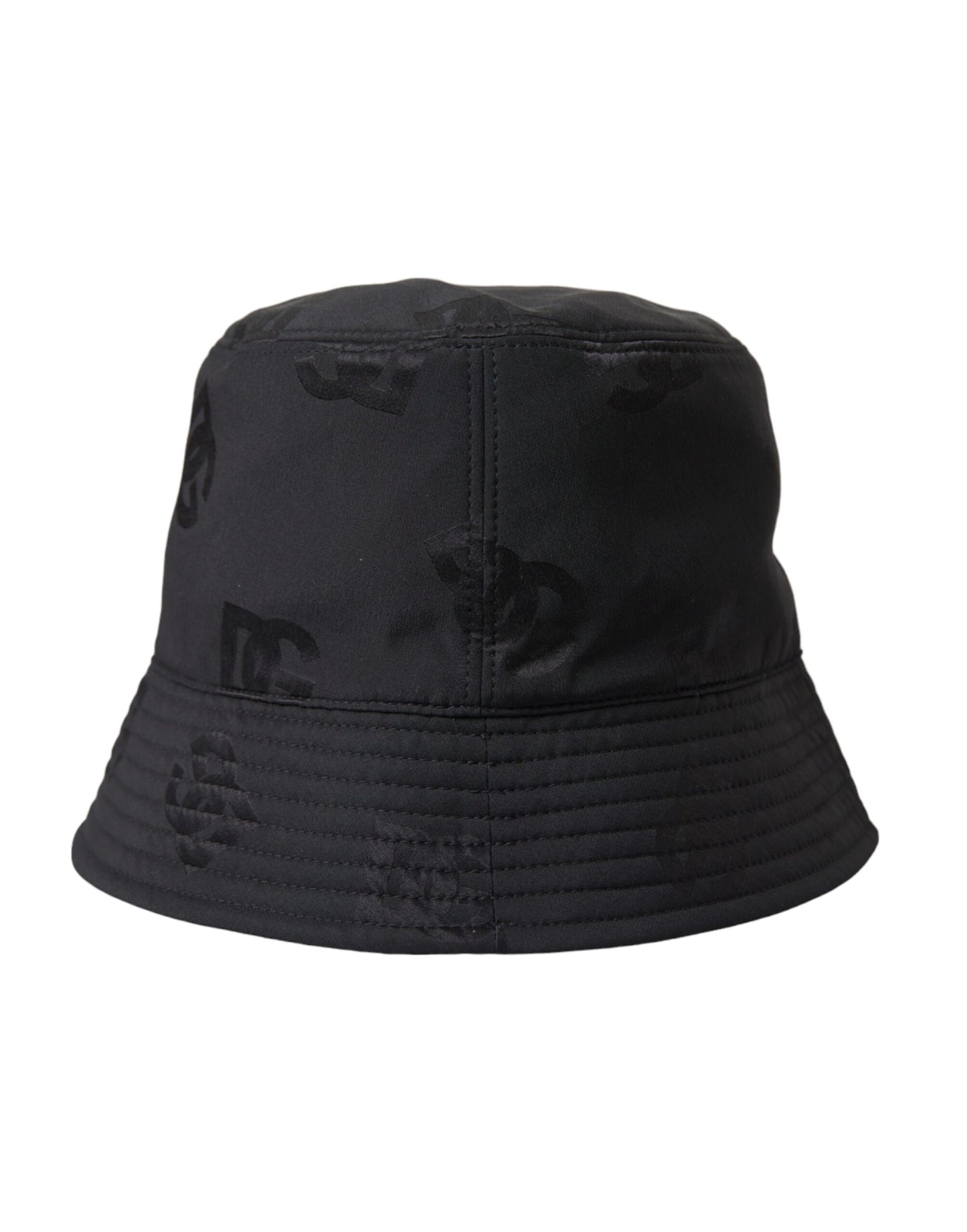 Black Cotton Blend Logo Bucket Hat Men