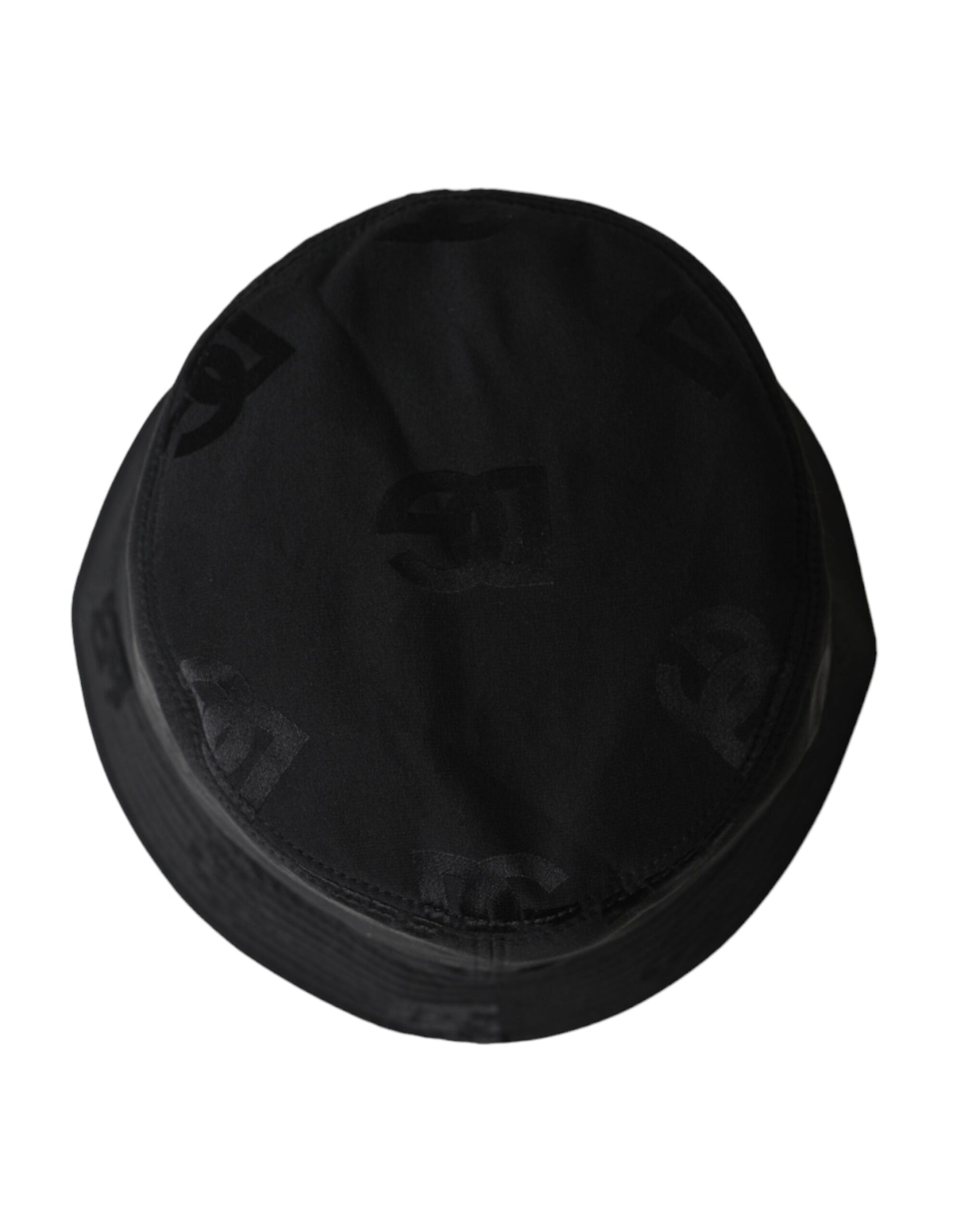 Black Cotton Blend Logo Bucket Hat Men