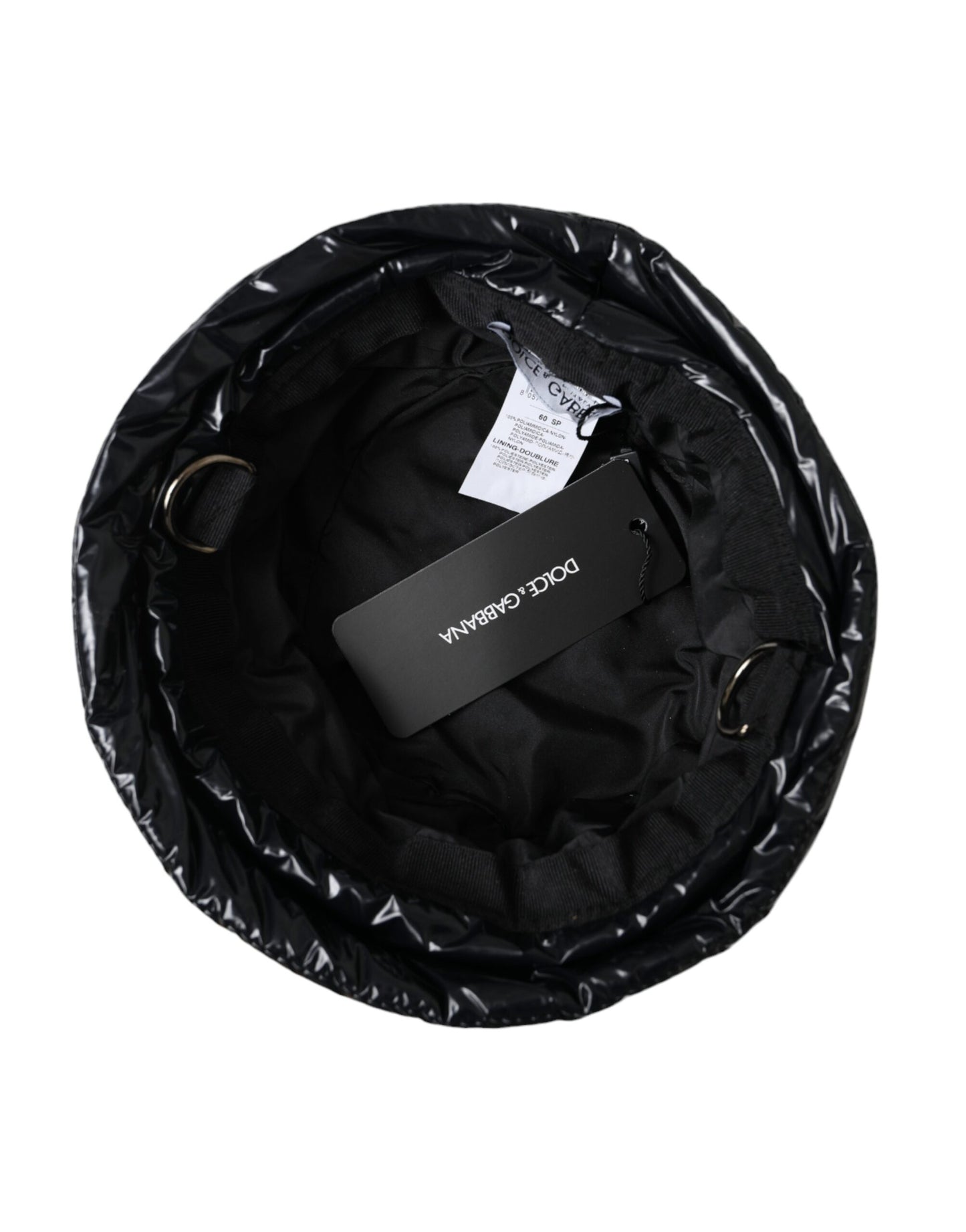 Black Quilted Faux Leather Bucket Hat Men