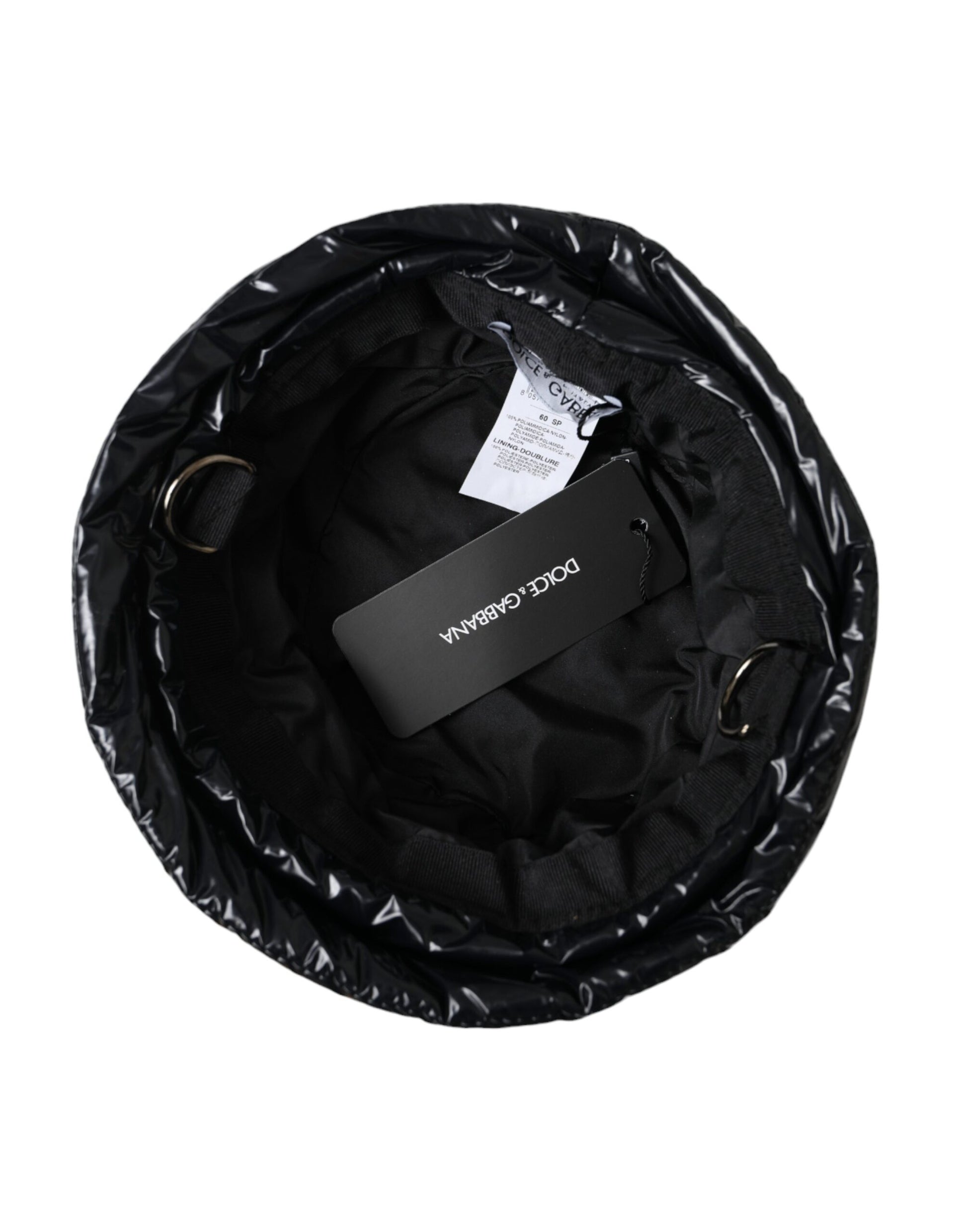 Black Quilted Faux Leather Bucket Hat Men