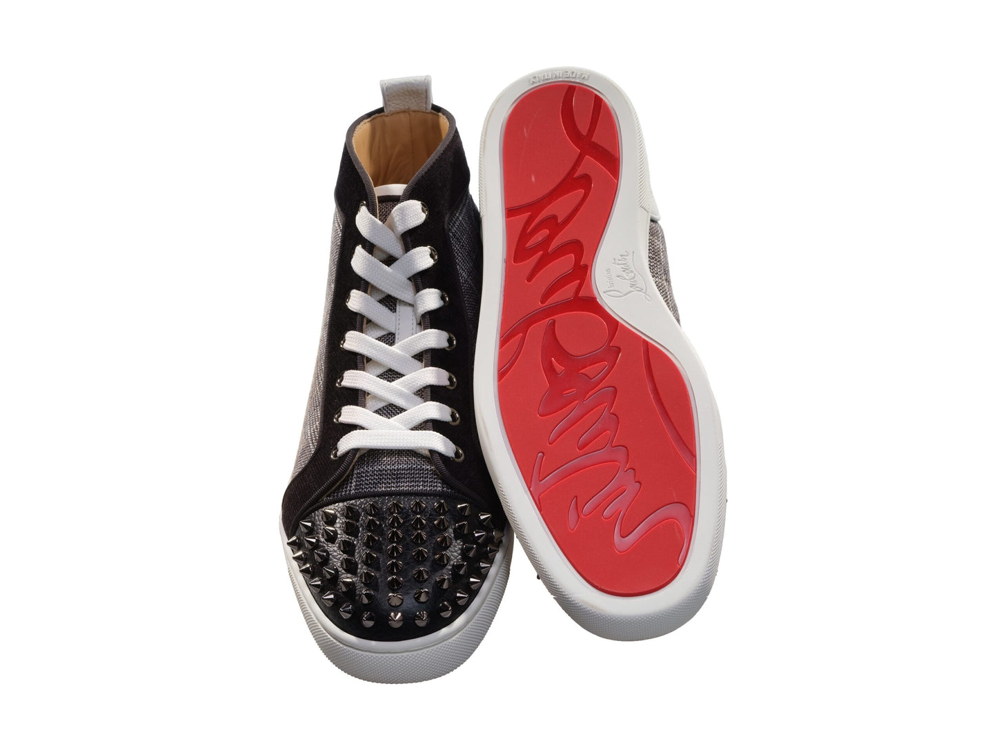 Lou Spikes Orlato Flat Contrast and Studded High Top Sneakers