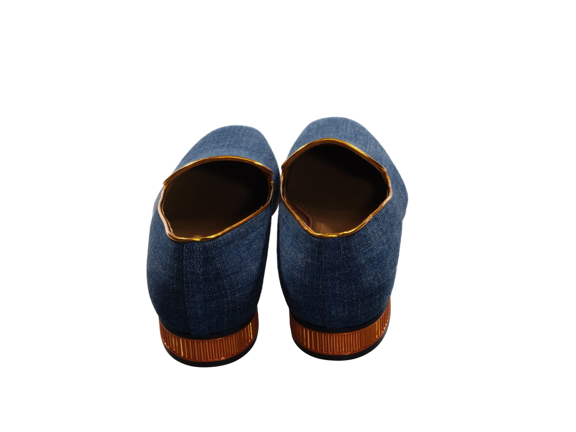 Colannaki Flat Denim with Brandy Trim Shoes