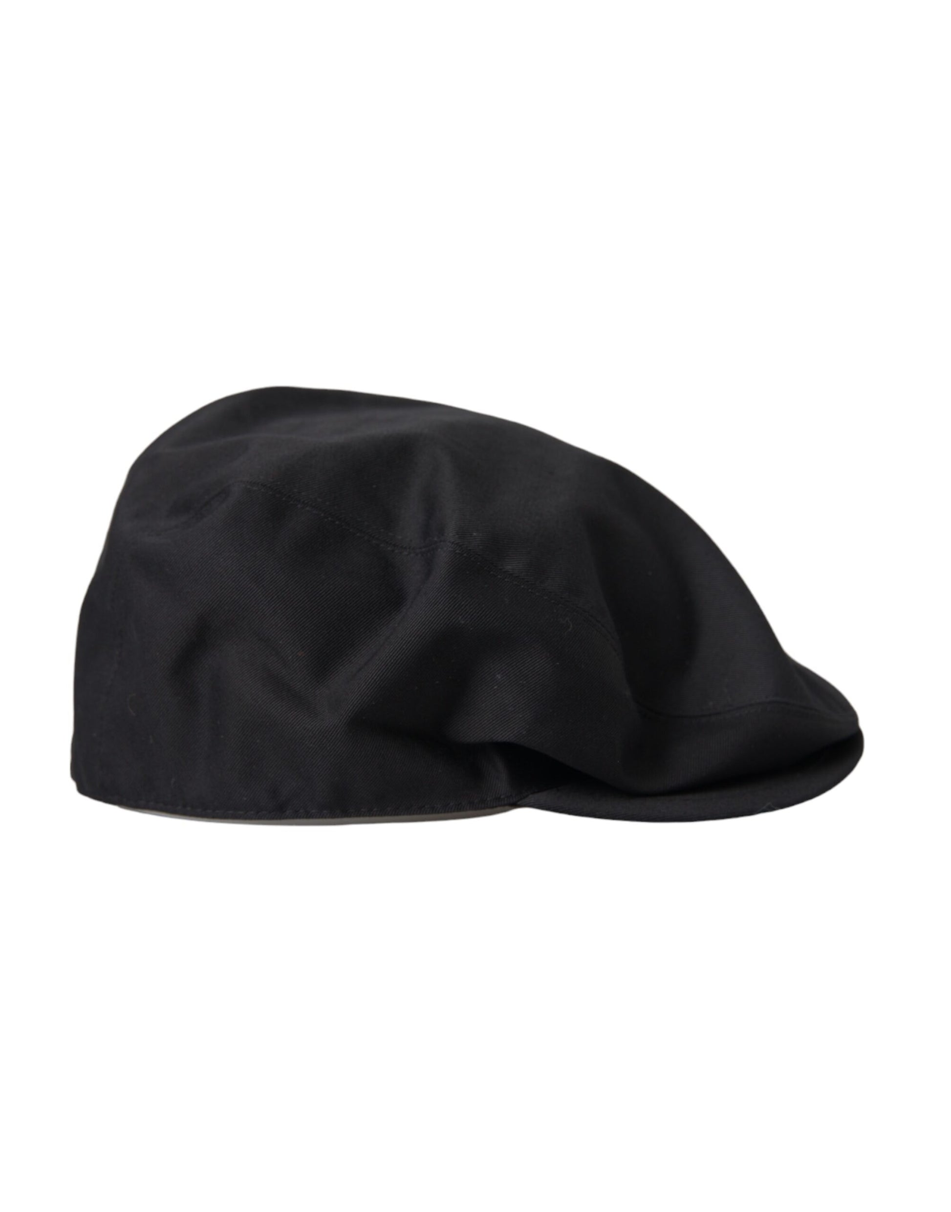 Black Cotton Logo Newsboy Hat Men