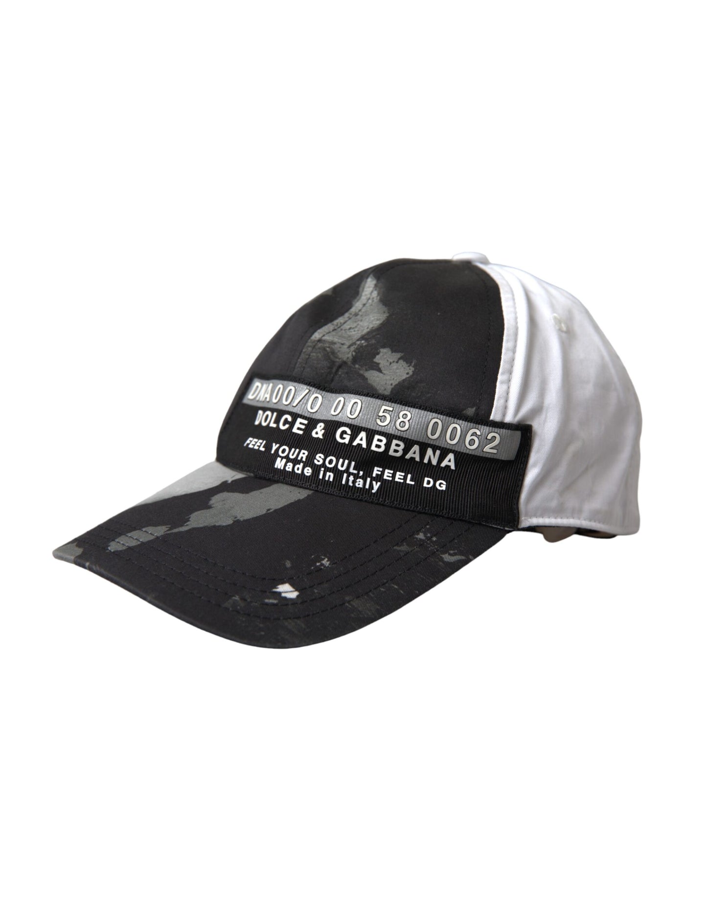 Black White Cotton Logo Baseball Hat Men